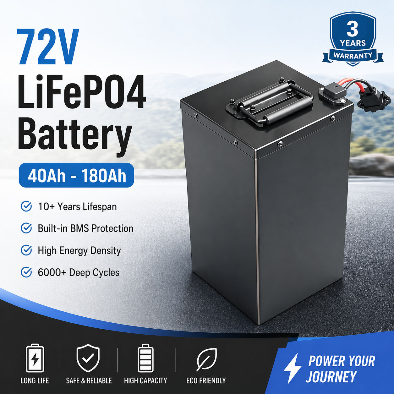 72V 60Ah Lifepo4 Battery Pack - Новый литиевый аккумуляторный блок LiFePO4 72В