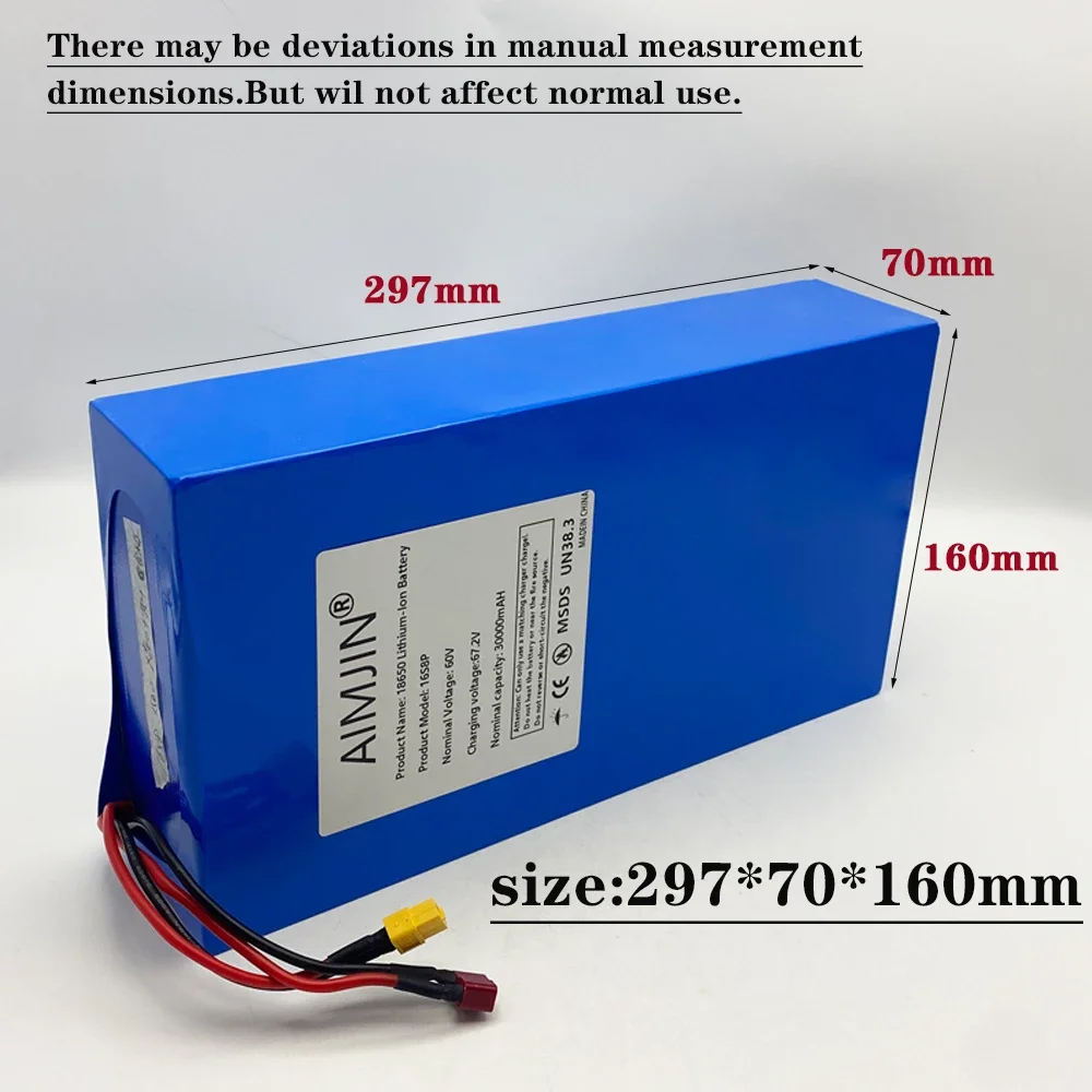 Новый литиевый аккумуляторный  – обзор и цена 60V 30Ah Electric Scooter Battery