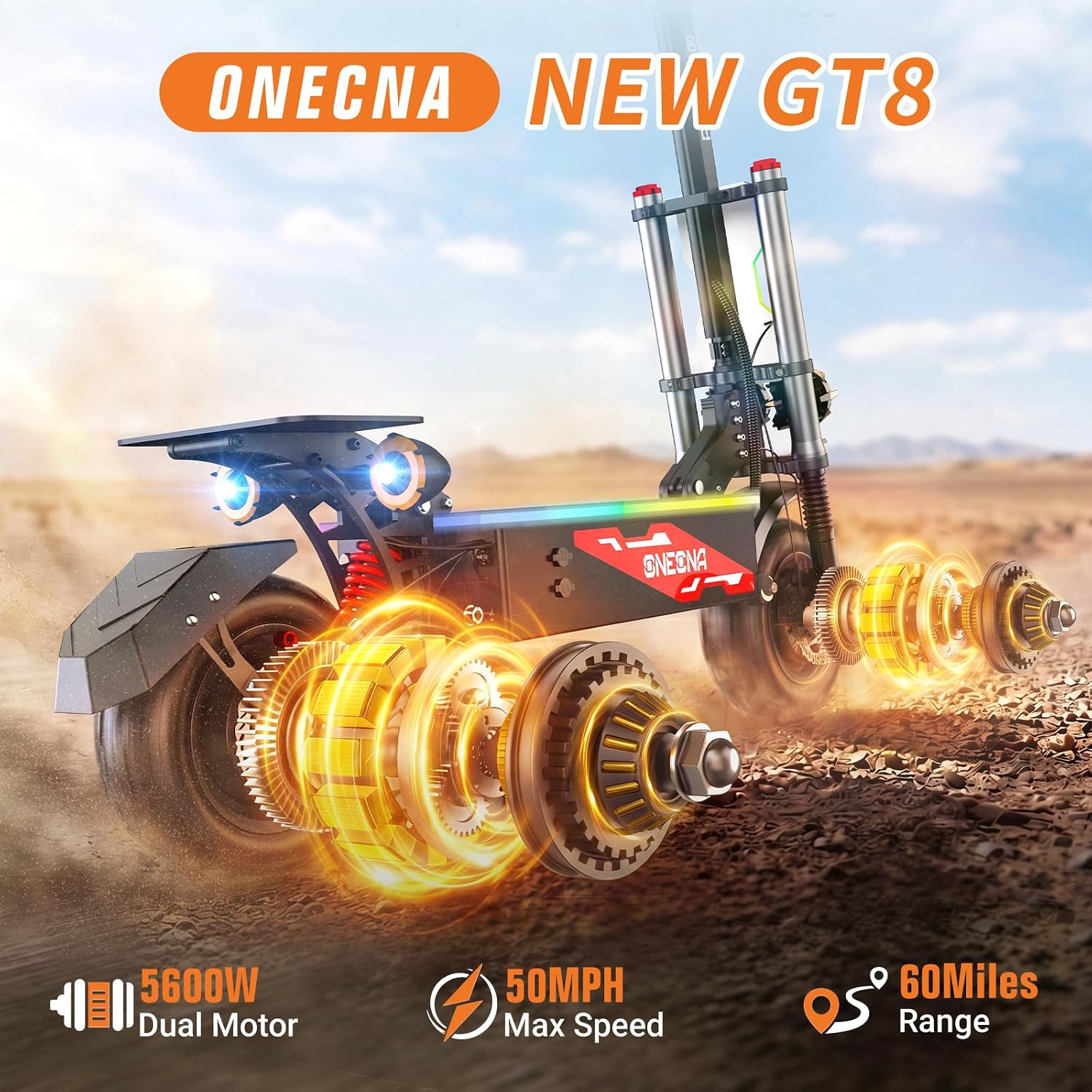 ONEONA GT8 – складной электрос – обзор и цена 60V 5600W Dual Motor Electric Scooter