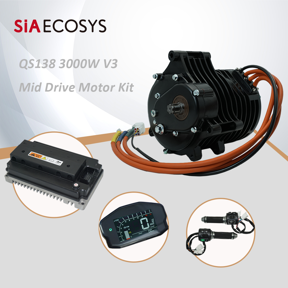 QSMotor QS138 3000W V3 70H 550 – обзор и цена Mid Drive Motor Kit 72V 3000W