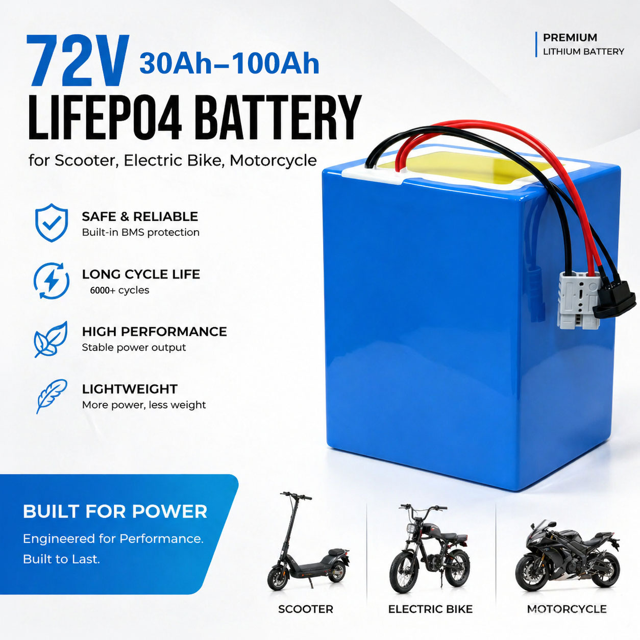 Литиевая батарея LiFePO4 72В 5 – обзор и цена 72V 60Ah Lifepo4 Battery Pack