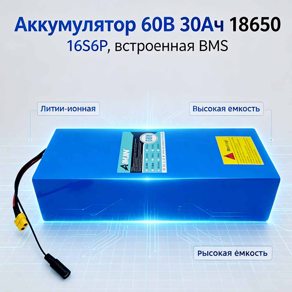 Аккумуляторный блок 16S6P 60В  – обзор и цена 60V 30Ah Electric Scooter Battery